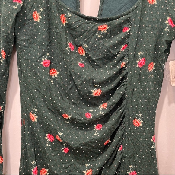 NWT Free People Green Celia Mini Dress - Picture 7 of 14